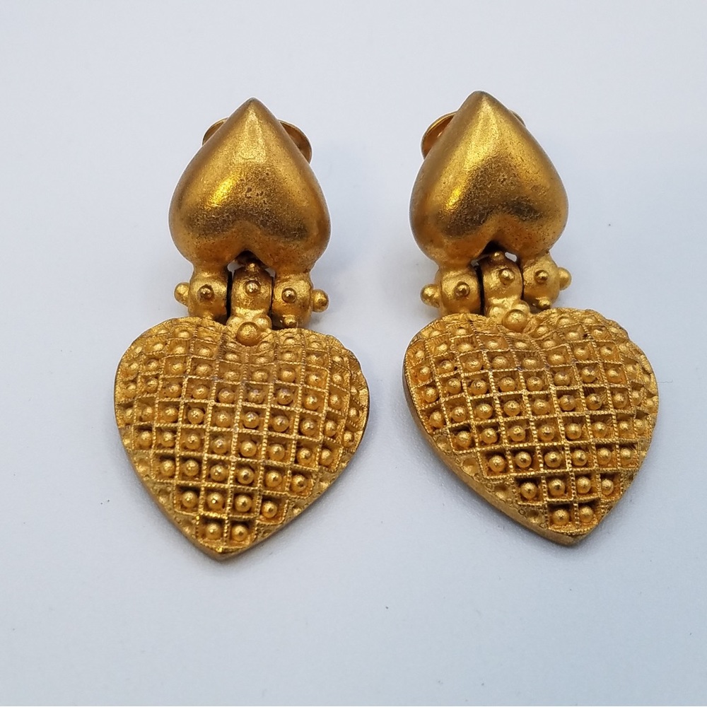 Leslie Block Leslie Block Gold Tone Iconic Textured Clip Back Earrings